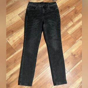 Joseph Ribkoff Dark Gary/Light Black Jeweled Jeans 10